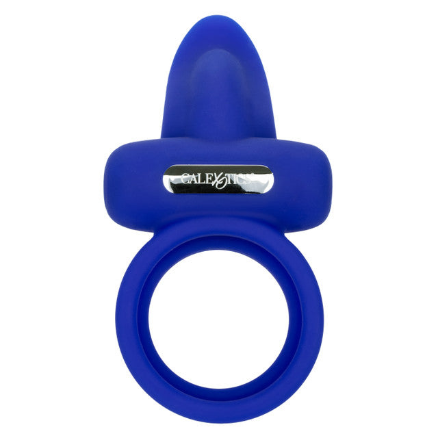 Silicone Rechargeable Dual Pleaser Cock Ring with 7 vibrations, flickering teaser, and waterproof design. Keywords: Silicone Dual Pleaser Cock Ring, rechargeable vibrating ring, flickering teaser cock ring, couples' vibrating cock ring, dual ring stimulator, waterproof vibrating ring, body-safe silicone cock ring, 7-function vibrating enhancer, California Exotic Novelties cock ring.