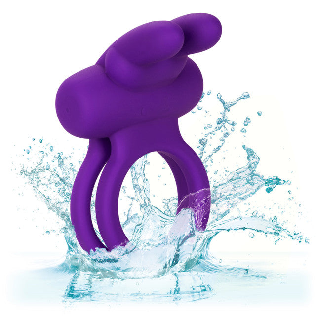 Silicone Rechargeable Dual Rockin’ Rabbit® with dual rings, 7 vibration functions, and waterproof design. Keywords: Silicone Dual Rockin’ Rabbit, vibrating couples enhancer, dual support cock ring, clitoral stimulator, flickering bunny ears, waterproof vibrating ring, rechargeable couples toy, body-safe silicone ring, stamina enhancer, vibrating love ring.