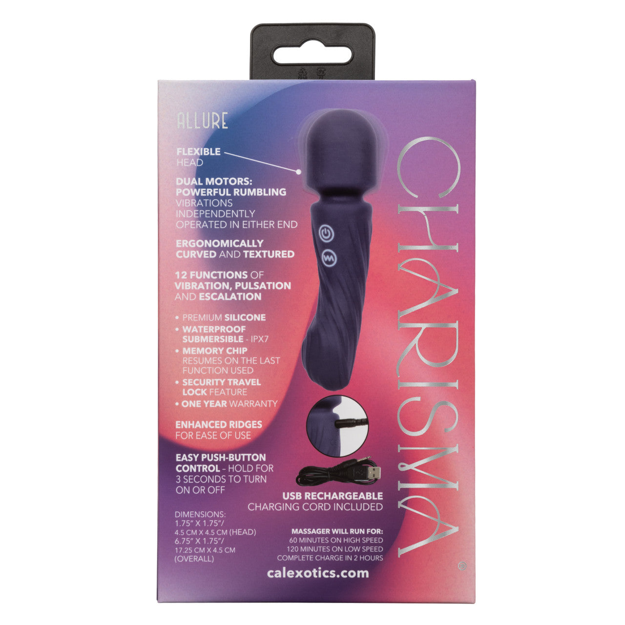 Charisma Allure dual-motor waterproof massager, featuring 12 vibration functions, ergonomic design, and USB rechargeability for personalized pleasure

dual-motor vibrator, waterproof IPX7 massager, rechargeable silicone vibrator, 12-function vibrating wand, flexible head massager, textured silicone massager, travel-friendly vibrator, USB rechargeable massager, blue vibrating wand