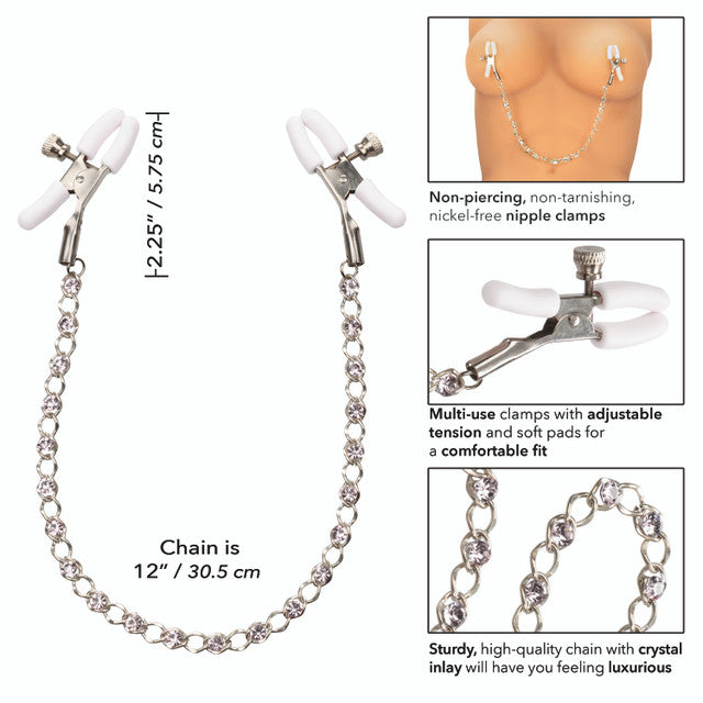 Nipple Play Crystal Chain Adjustable Nipple Clamps