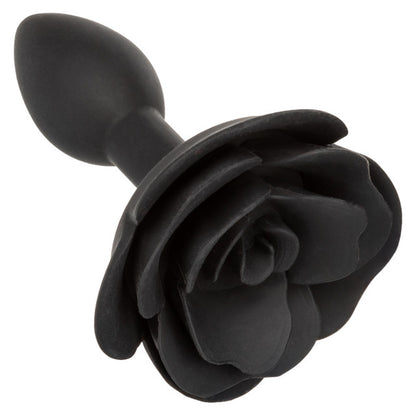 Forbidden™ Small Rose Anal Plug in black, featuring body-safe silicone, tapered design, sturdy base, and waterproof construction for safe and stylish anal pleasure.

small anal plug, beginner anal toy, body-safe silicone anal plug, waterproof anal plug, tapered anal plug, elegant anal toy, rose-themed anal plug, black silicone plug, anal plug with base