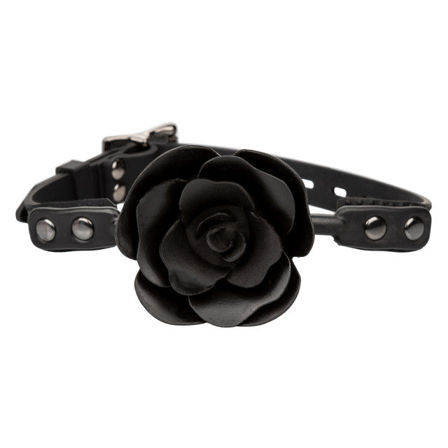 Removable rose ball gag with adjustable silicone straps for stylish BDSM play. Keywords: rose ball gag, removable ball gag, Forbidden rose gag, adjustable BDSM gag, silicone ball gag, breathable ball gag, stylish bondage accessory, hypoallergenic gag, waterproof BDSM gag, rose design gag.