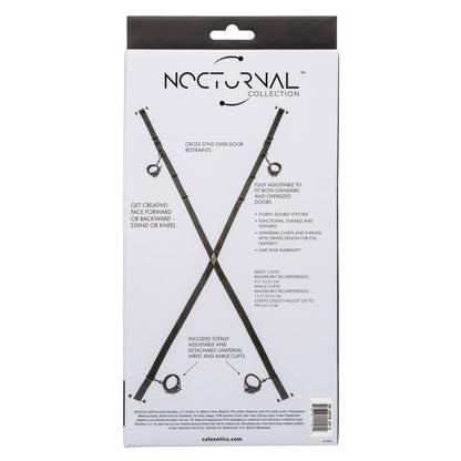 Nocturnal™ Collection Over The Door Cross with adjustable straps, padded cuffs, and versatile restraint system for dynamic intimate play