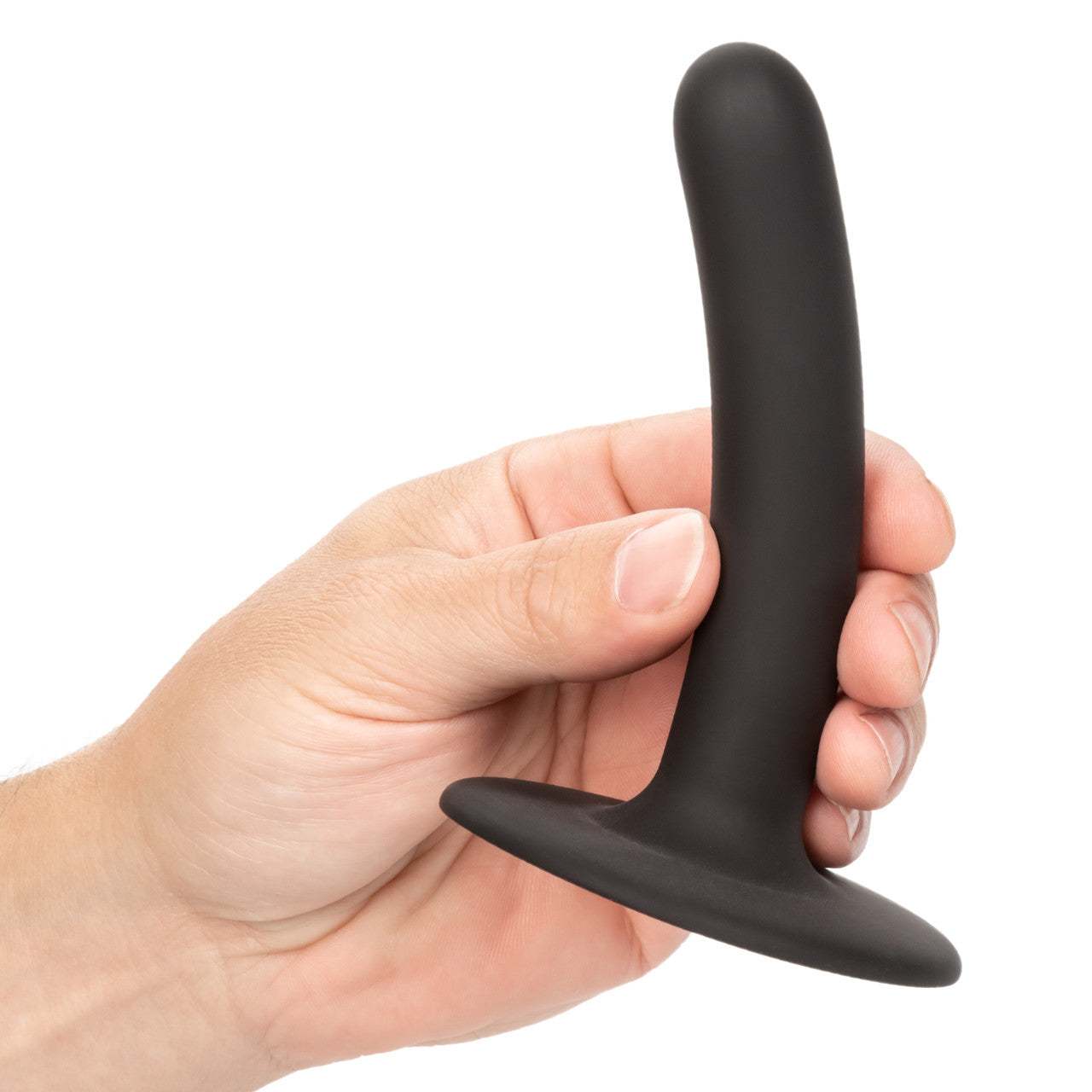 Black 4.5-inch slim silicone probe with suction cup; body-safe, waterproof, and harness compatible. Keywords: Boundless slim probe, 4.5-inch probe, silicone anal toy, waterproof probe, harness compatible probe, phthalate-free silicone toy, black slim probe, anal stimulation toy, P-spot stimulator, prostate massager, flexible suction cup probe, internal stimulation toy