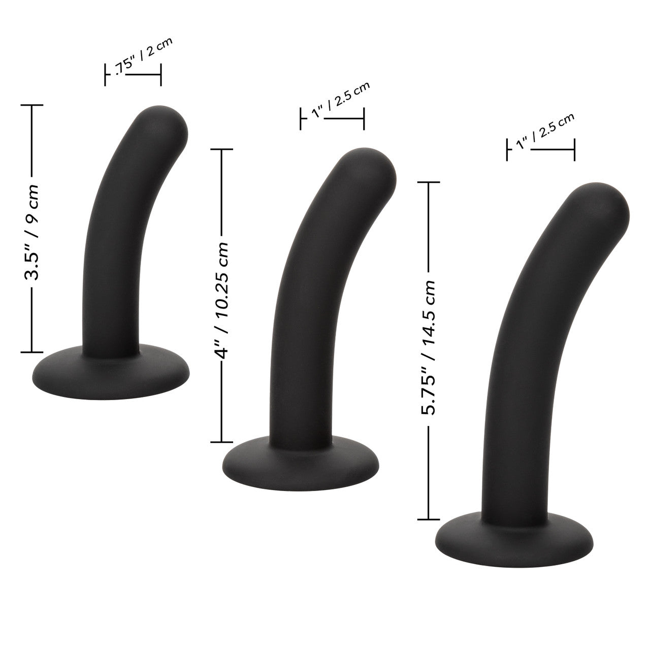 Boundless Silicone Curved Pegging Kit with adjustable harness and three curved silicone probes in small, medium, and large sizes.Keywords: curved silicone probes, pegging harness kit, adjustable harness strap-on, phthalate-free pegging kit, waterproof strap-on kit, beginner pegging kit, pegging toys for couples, curved prostate stimulators, silicone strap-on harness
