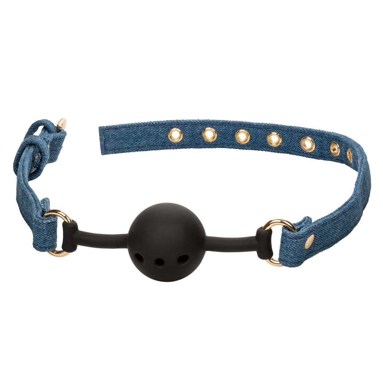 Denim ball gag with breathable silicone ball and adjustable buckle for stylish BDSM play.
Keywords: denim ball gag, breathable ball gag, adjustable BDSM gag, Ride 'em™ ball gag, silicone ball gag, stylish bondage accessories, beginner BDSM gag, denim bondage gear, phthalate-free ball gag, premium BDSM ball gag. 