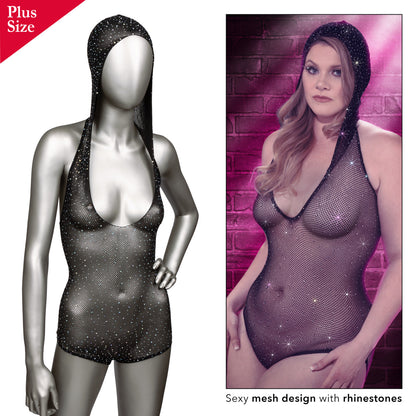 Radiance™ Hooded Deep V Body Suit | One Size + Plus Size | CalExotics