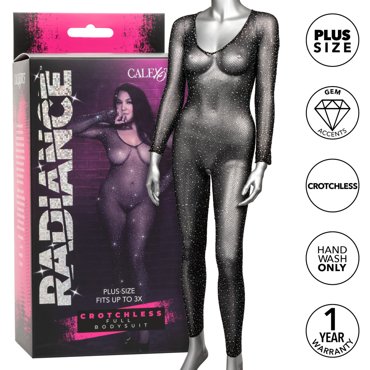 Radiance™ Crotchless Full Body Suit | One Size + Plus Size | CalExotics