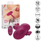 Wine red wearable remote-control massager with adjustable thigh strap and contoured surface.
Keywords: Dual Rider grinder, wearable massager, remote control vibrator, hands-free thigh strap vibe, waterproof silicone massager, rechargeable wearable toy, 12 vibration functions, adjustable strap vibrator, solo play massager, anatomically contoured grinder.