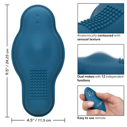 Blue silicone dual-motor massager with nubbed grinding surface, 12 vibration functions, waterproof build, and remote control.
Keywords: dual motor vibrator, remote control massager, waterproof grinding vibrator, blue silicone massager, 12 vibration functions, USB rechargeable vibrator, nubbed grinding massager, phthalate-free massager, self-love vibrator.