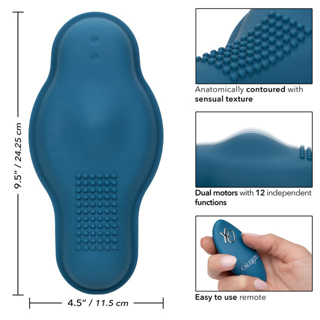 Blue silicone dual-motor massager with nubbed grinding surface, 12 vibration functions, waterproof build, and remote control.
Keywords: dual motor vibrator, remote control massager, waterproof grinding vibrator, blue silicone massager, 12 vibration functions, USB rechargeable vibrator, nubbed grinding massager, phthalate-free massager, self-love vibrator.