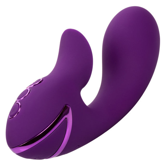 California Dreaming® Huntington Beach Heartbreaker rabbit vibrator with clitoral suction and vibrating shaft.

rabbit vibrator with suction, clitoral suction vibrator, dual-action vibrator, silicone rabbit vibrator, waterproof rabbit vibrator, USB rechargeable vibrator, travel-friendly vibrator, customizable suction vibrator, 10-function vibrator.