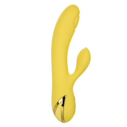 California Dreaming® San Diego Seduction rabbit vibrator with tapping clitoral teaser and G-spot shaft thumping.

rabbit vibrator with tapping, G-spot and clitoral vibrator, triple motor vibrator, silicone waterproof vibrator, rechargeable rabbit vibrator, customizable tapping vibrator, 10-function rabbit vibrator, 3-speed shaft vibrator, luxury yellow vibrator.

