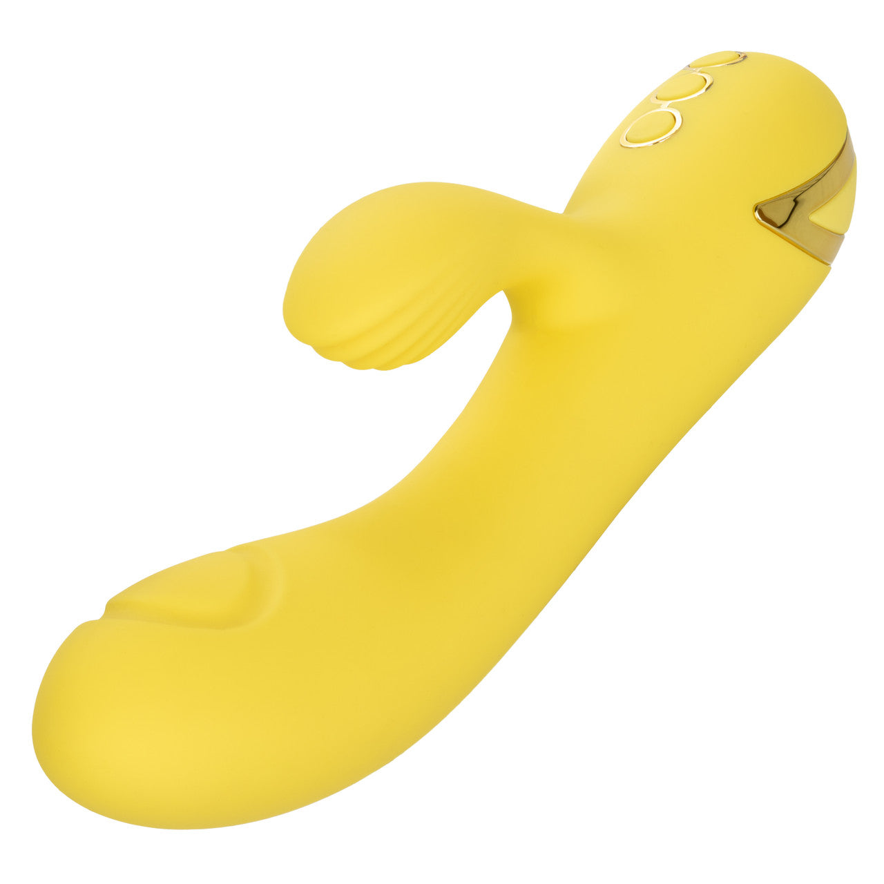 California Dreaming® San Diego Seduction rabbit vibrator with tapping clitoral teaser and G-spot shaft thumping.

rabbit vibrator with tapping, G-spot and clitoral vibrator, triple motor vibrator, silicone waterproof vibrator, rechargeable rabbit vibrator, customizable tapping vibrator, 10-function rabbit vibrator, 3-speed shaft vibrator, luxury yellow vibrator.

