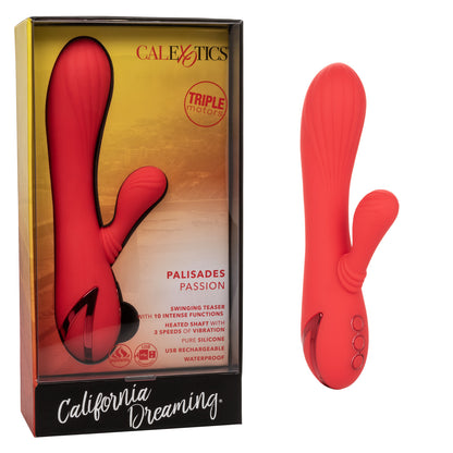 Swinging Teaser Heated Rechargeable Silicone Rabbit Vibrator | California Dreaming Palisades Passion