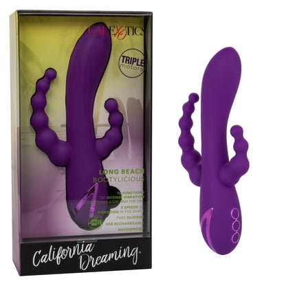 Bootylicious Rechargeable Silicone Dual Penetrating Rabbit Vibrator | California Dreaming Long Beach