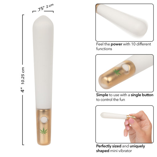 Naughty Bits Smoke Show Rechargeable Silicone Mini Joint Vibrator - Multicolor Compact joint-shaped vibrator with 10 vibration functions, body-safe silicone, waterproof design, and USB rechargeability.
Keywords: Smoke Show mini vibe, Naughty Bits vibrator, cannabis-inspired massager, joint-shaped vibe, waterproof silicone vibrator, rechargeable mini vibrator, 10 vibration functions, compact sex toy, playful adult toy, kush-themed vibrator. 