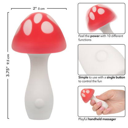 Colorful mushroom-shaped massager with 10 vibration functions, waterproof silicone, and rechargeable design.
Keywords: Colorful mushroom-shaped massager with 10 vibration functions, waterproof silicone, and rechargeable design.