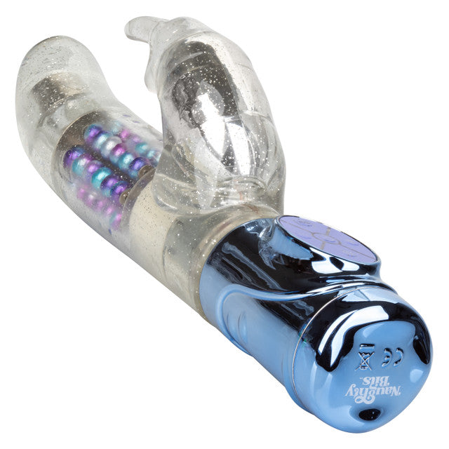 The Naughty Bits™ Party In My Pants™ Jack Rabbit® Vibrator - Multi-colored holographic rabbit vibrator with 10 vibration functions, rotating beads, and a waterproof design. Keywords: holographic rabbit vibrator, Naughty Bits Jack Rabbit, multi-colored waterproof vibrator, 10-function rabbit vibrator, rotating bead vibrator, clitoral teaser rabbit, 4-speed rotating vibrator, phthalate-free