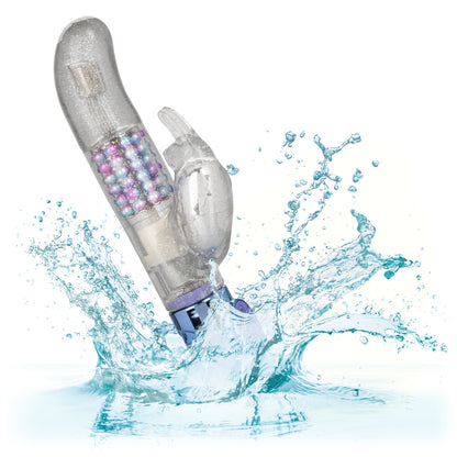 The Naughty Bits™ Party In My Pants™ Jack Rabbit® Vibrator - Multi-colored holographic rabbit vibrator with 10 vibration functions, rotating beads, and a waterproof design. Keywords: holographic rabbit vibrator, Naughty Bits Jack Rabbit, multi-colored waterproof vibrator, 10-function rabbit vibrator, rotating bead vibrator, clitoral teaser rabbit, 4-speed rotating vibrator, phthalate-free