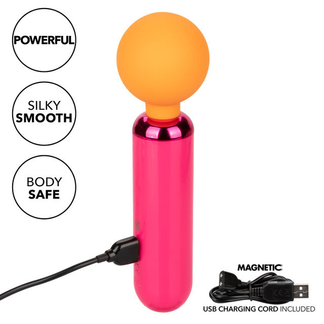 Naughty Bits Home Cumming Queen Rechargeable Silicone Vibrating Wand - Pink vibrating wand with flexible silicone head, 10 vibration functions, waterproof design, and USB rechargeable.
Keywords: silicone vibrating wand, Naughty Bits collection, pink waterproof vibrator, flexible head massager, 10-function wand, USB rechargeable vibrator, phthalate-free massager, personal massager wand, bold pink vibrator.