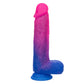 Pink and blue glitter ombré vibrating dildo with suction cup base, 10 vibration functions, and real-feel silicone shaft.
Keywords: vibrating dildo, glitter dildo, XL vibrating dildo, real-feel silicone dildo, suction cup vibrator, waterproof dildo, Naughty Bits collection, pink and blue ombré dildo, 10-function vibrator, rechargeable glitter dildo.