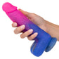 Pink and blue glitter ombré vibrating dildo with suction cup base, 10 vibration functions, and real-feel silicone shaft.
Keywords: vibrating dildo, glitter dildo, XL vibrating dildo, real-feel silicone dildo, suction cup vibrator, waterproof dildo, Naughty Bits collection, pink and blue ombré dildo, 10-function vibrator, rechargeable glitter dildo.