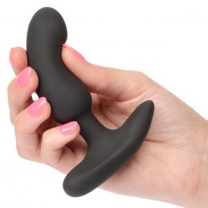 Anal Toys Rechargeable Curved Probe Silicone Anal Stimulator featuring a soft silicone design, comfortable curve for precise stimulation, and 10 vibration modes including pulsation and escalation. Waterproof (IPX7) for shower or bath play, USB rechargeable with a 1-hour charge delivering up to 55 minutes of enjoyment. Includes a memory chip to resume your last-used setting and a travel lock for discreet portability. Perfect for solo or partnered adventures!