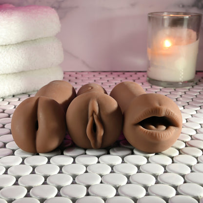 Set of 3 lifelike strokers with unique textures for anal, vaginal, and oral stimulation; 5-inch TPE design.

3-piece stroker set, lifelike strokers for men, anal stroker, vaginal stroker, oral stroker, TPE strokers, body-safe masturbators, Evolved Novelties strokers, water-based lube strokers, latex-free strokers, phthalate-free masturbators, compact stroker set, male masturbator trio.