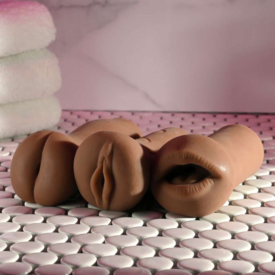 Set of 3 lifelike strokers with unique textures for anal, vaginal, and oral stimulation; 5-inch TPE design.

3-piece stroker set, lifelike strokers for men, anal stroker, vaginal stroker, oral stroker, TPE strokers, body-safe masturbators, Evolved Novelties strokers, water-based lube strokers, latex-free strokers, phthalate-free masturbators, compact stroker set, male masturbator trio.