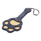 Cougar Paw Paddle with blue leopard faux leather, paw-shaped cutouts, and a wrist loop for playful impact play