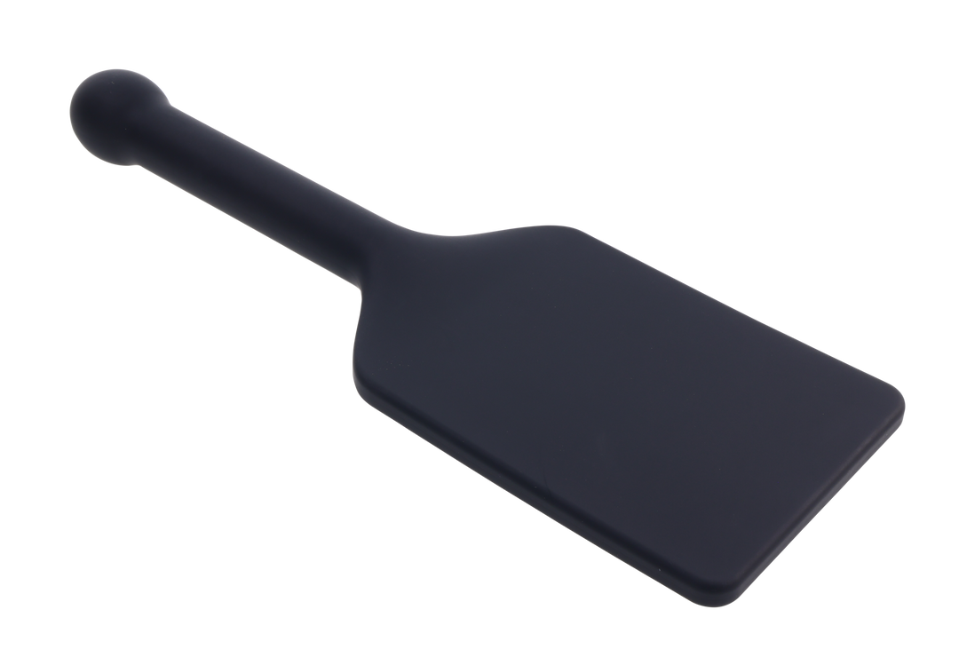 Edge® Silicone Paddle with 'FUCK TOY' imprint, flexible silicone head, and metal-reinforced handle for precision impact play and versatility.