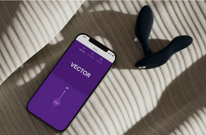 We-Vibe Vector+ Rechargeable Silicone Vibrating Prostate Massager with Remote Control and App