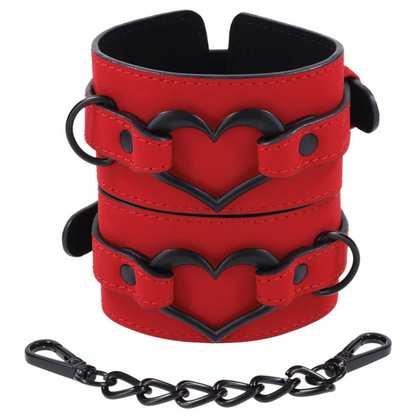 Amor Red Heart Vegan BDSM Handcuffs | Sex and Mischief by Sportsheets