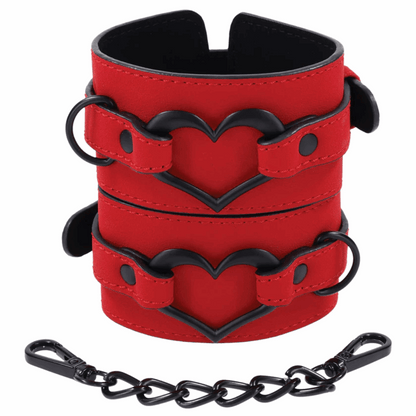 Amor Red Heart Vegan BDSM Handcuffs | Sex and Mischief by Sportsheets