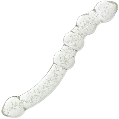 6.5" Glow In The Dark Dual-Ended Beaded Glass Dildo | WhipSmart