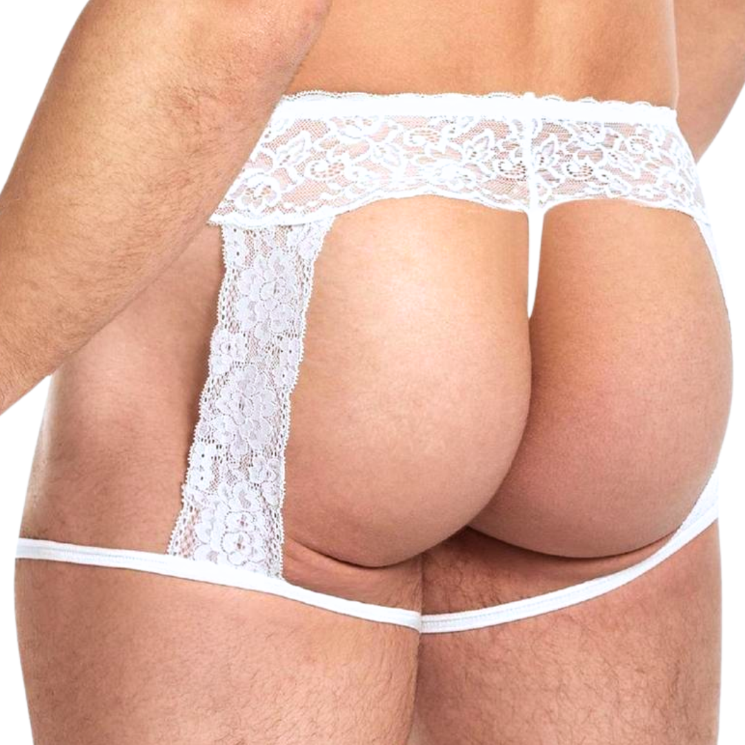 Lace King Men's Lace and Mesh Garter Panty | Boyztown Collective