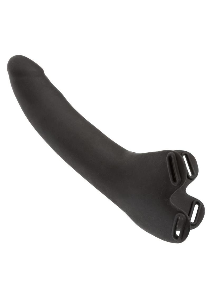 Accommodator Silicone Dong - Chocolate Black or vanilla Accommodator® Silicone Dong with adjustable straps for hands-free oral play. Body-safe, waterproof, and easy to clean. Keywords: Accommodator Silicone Dong, strap-on dildo, hands-free oral play, body-safe silicone, adjustable straps, waterproof, phthalate-free, unisex sex toy, oral stimulation enhancer, intimate couples toy