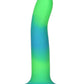 Addiction Rave Silicone Glow In The Dark Dildo - Blue/Glow In The Dark/Green - 8in Glow-in-the-dark silicone dildos in vibrant blue, pink, and green colors with a bendable design and strong suction base. Keywords: glow-in-the-dark dildo, bendable silicone dong, vibrant sex toys, strong suction base dildo, harness-compatible toys, premium silicone dildos, rave-themed adult toys, colorful sex toys, party-themed dildos, bonus PowerBullet included.