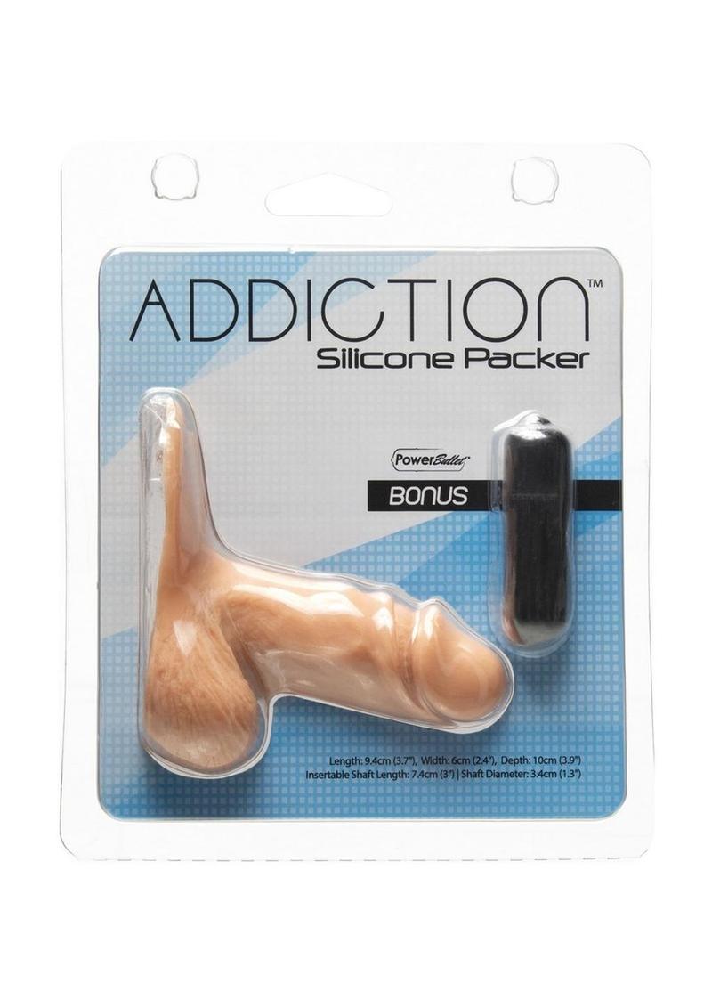 Addiction Packer with realistic texture, soft silicone, flat base, and included PowerBullet vibrator for comfort and fun.
Keywords: silicone packer, realistic packer, soft packer, body-safe packer, packer for underwear, packer strap compatible, flat base packer, lifelike packer, LGBTQ packer, trans packer, daily wear packer, phthalate-free packer, packer with vibrator, waterproof packer.