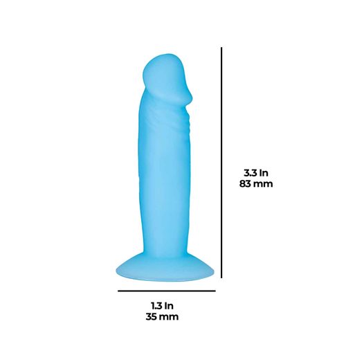 Silly Willy: Glow-in-the-dark miniature dildo, 3.3 inches, body-safe silicone, strong suction base, playful desk or dashboard decoration, vibrant colors.
miniature dildo, glow-in-the-dark decoration, desk toy, dashboard accessory, body-safe silicone dildo, fun suction base toy, quirky gift idea, playful silicone toy