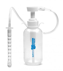 Clean Stream Enema Bottle Kit, featuring a 300 mL capacity and syringe-style pump for precise fluid control. The smooth silicone nozzle ensures comfort, while the 17.5-inch flexible hose and measurement markers offer accuracy and convenience. Perfect for hygienic, body-safe, and hassle-free anal care!