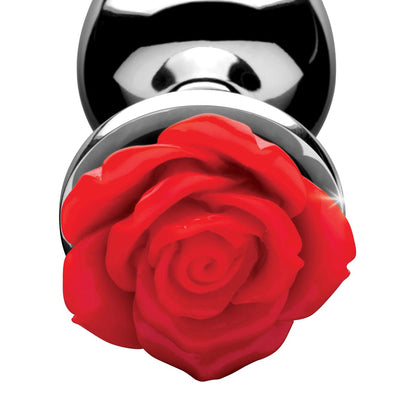 Red Rose Metal Anal Butt Plug | Booty Sparks