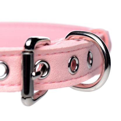 Pink Vegan Leather Sugar Kitty Cat Bell Collar | Master Series