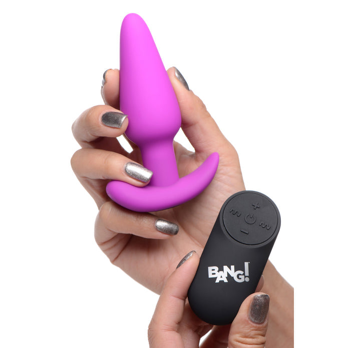 21x Vibrating Silicone Rechargeable Butt Plug with Remote Control | Bang!