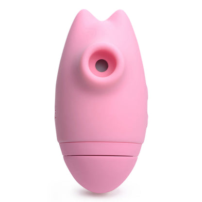 Shegasm Kitty Licker 5X 3-in-1 Clit Stimulator, offering licking, sucking, and tapping sensations with 5 intensity levels, waterproof, compact, and rechargeable.

