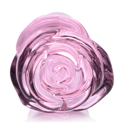 Pink Rose Glass Anal Butt Plug | Booty Sparks