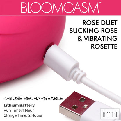 Bloomgasm Sucking Rose + Rosette Duet Air Pulse G-Spot Vibrator | Inmi