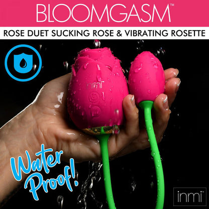 Bloomgasm Sucking Rose + Rosette Duet Air Pulse G-Spot Vibrator | Inmi