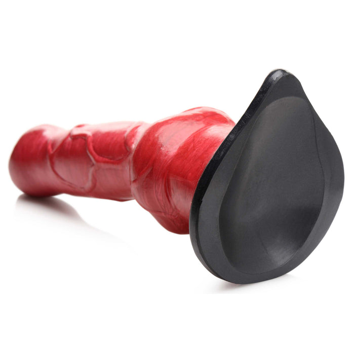 Realistic Hell-Hound dildo with a red shaft, textured veins, knotted base, and a sturdy black suction cup for hands-free or harness play.

Hell-Hound dildo, fantasy dildo, canine dildo, creature cocks dildo, suction cup dildo, strap-on compatible dildo, premium silicone dildo, textured fantasy dildo, red and black dildo, beast fantasy sex toy